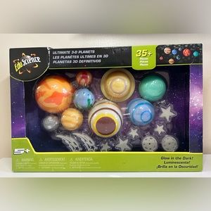 Edu Science Ultimate 3-D Glow in the Dark Planets 35+ Piece New Sealed Toys R Us